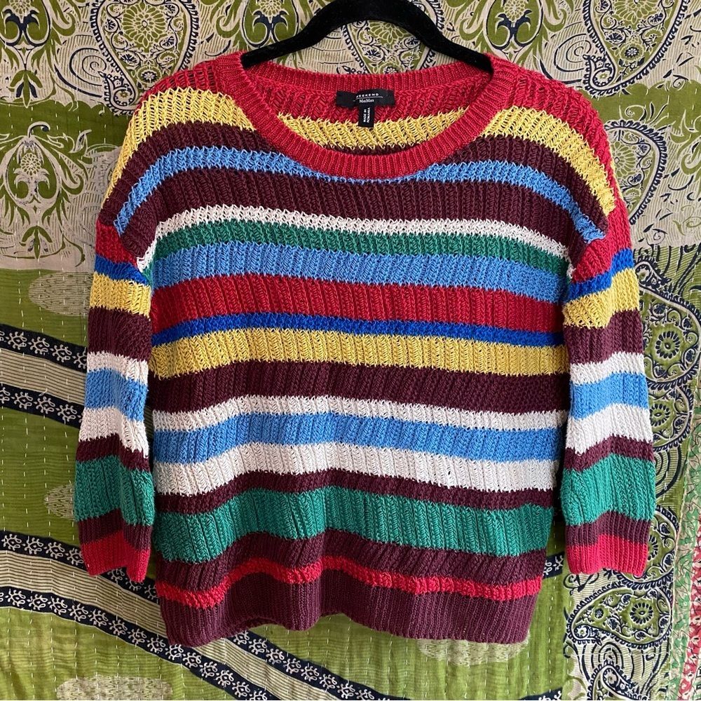 Weekend Max Mara Multicolored Striped Linen Sweater Size Extra Small